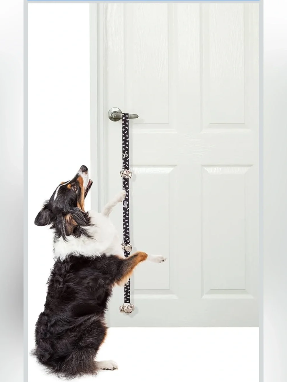 Black Paw-Print Potty Training Bells for Dogs